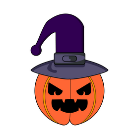 Jack O Lantern witch halloween pumpkin clipart