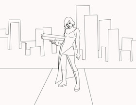 Alice resident evil black and white vector