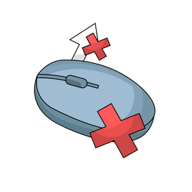 Computer mouse broken clipart