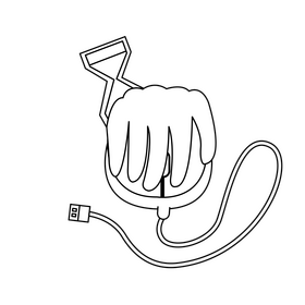 Computer mouse cartoon drawing black and white clipart