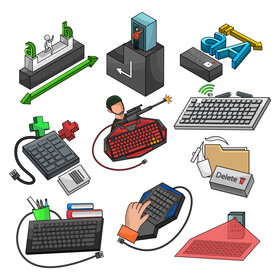 Keyboard clipart images set vector