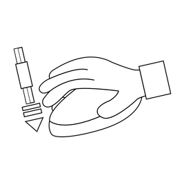 Computer mouse scroll cartoon black and white clipart