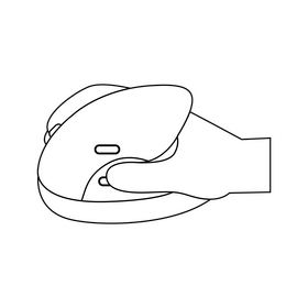 Computer mouse ergonomic black and white clipart