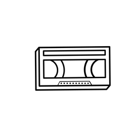 Cassette black and white clipart