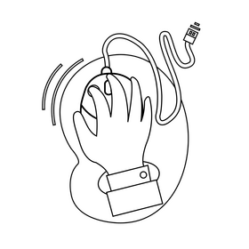 Computer mouse black and white clipart