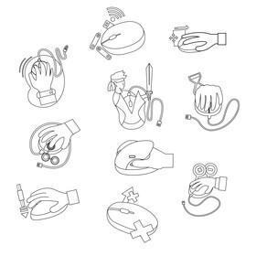 Computer mouse clipart set black and white vector