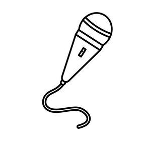 Microphone black and white clipart