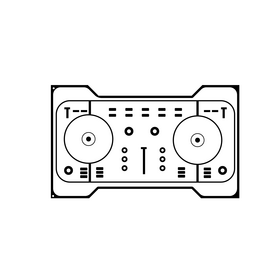 Turntable black and white clipart