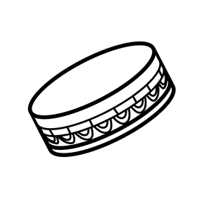 Tambourine drawing black and white clipart