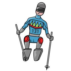 Skiing drawing clipart