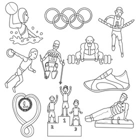 Olympic games set black and white vector