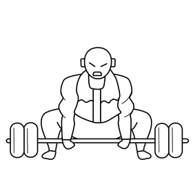 Weightlifting drawing black and white clipart