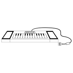 Digital piano drawing black and white clipart
