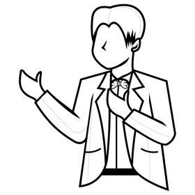 Piano player drawing black and white clipart