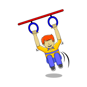 Kids playground trapeze bar clipart