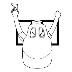 Playing playstation video game black and white clipart