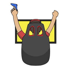 Playing playstation video game clipart