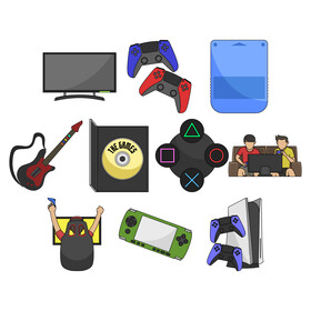 Playstation PS clipart set vector
