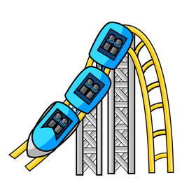 Roller coaster track cartoon clipart
