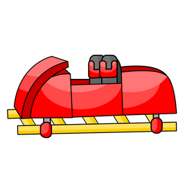 Roller coaster car clipart