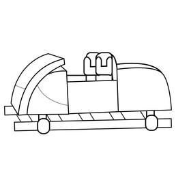 Roller coaster car drawing black and white clipart