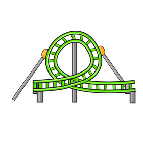 Roller Coaster drawing clipart