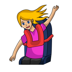 Happy girl on roller coaster clipart