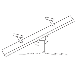 Seesaw colorful black and white clipart