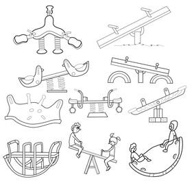 Seesaw free images set black and white vector