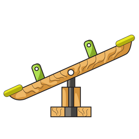 Seesaw wooden clipart