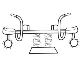 Seesaw motorcycle black and white clipart