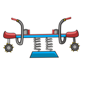 Seesaw motorcycle clipart
