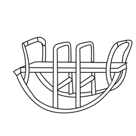Rocker seesaw black and white clipart