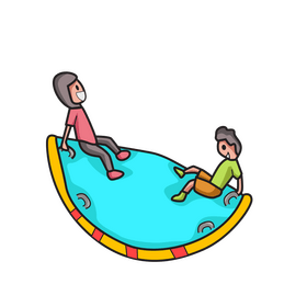 Kids playing seesaw clipart
