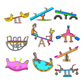 Kids seesaw set vector