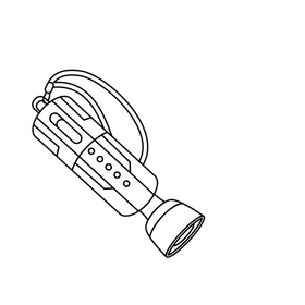 Flashtorch flashlight black and white clipart
