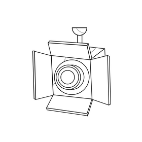 Cinema spotlight black and white clipart