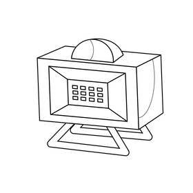 Spotlight outdoor black and white clipart