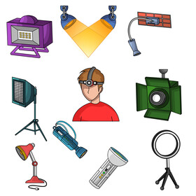 Spotlight, light images set vector