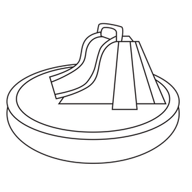 Water slide for kids black and white clipart