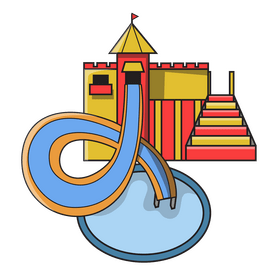 Cartoon water slide castle clipart