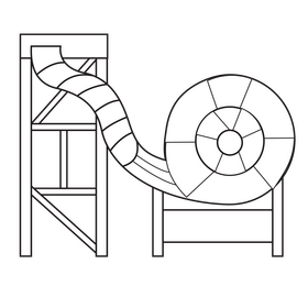 Tornado water slide black and white clipart