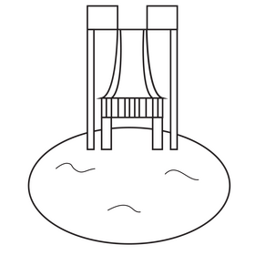 Water slide jumping black and white clipart