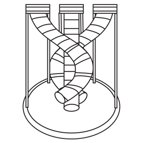 Water slide amusement park black and white clipart