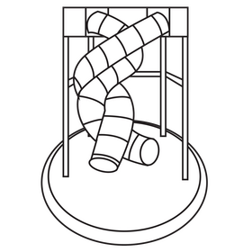 Waterslide twister black and white clipart