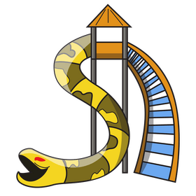 Water slide snake clipart