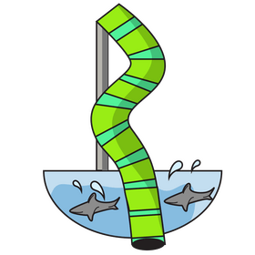 Water slide underwater clipart