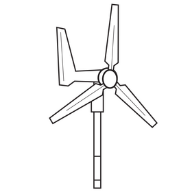 Wind turbine drawing black and white clipart