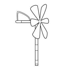 Windmill black and white clipart