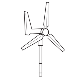Windmill turbine drawing black and white clipart